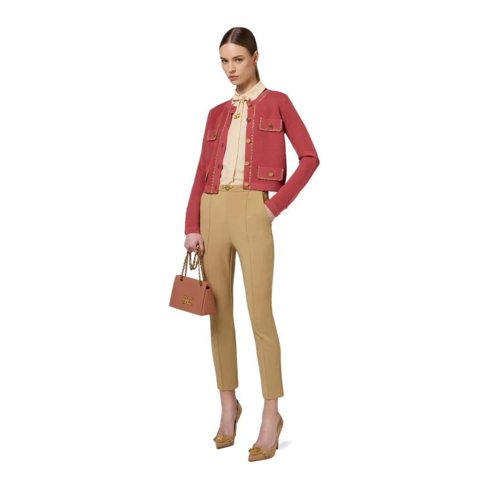 Elisabetta Franchi Kameel Slim Fit Broek Beige Dames