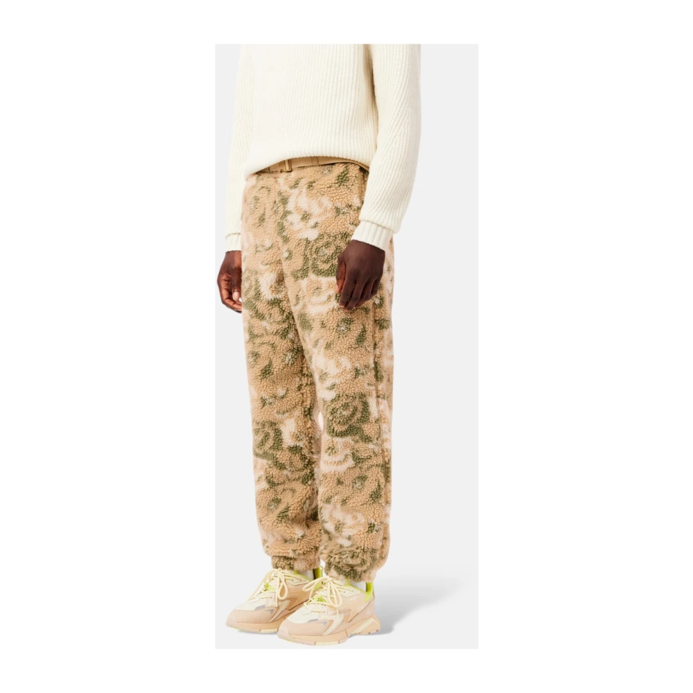 Lacoste Sherpa Jacquard Tapered Fit Sweatpants Beige Heren