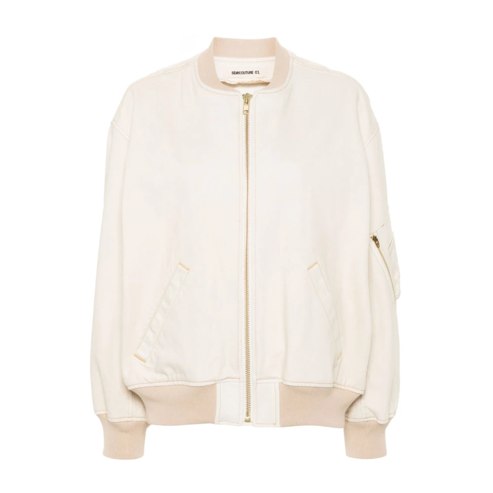 Semicouture Bomber Jackets White Dames