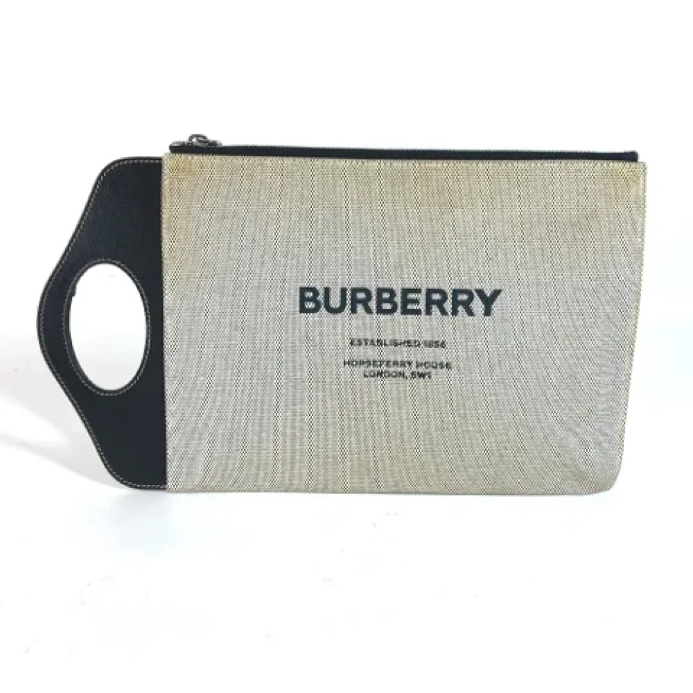 Burberry Vintage Pre-owned Canvas clutches White Dames