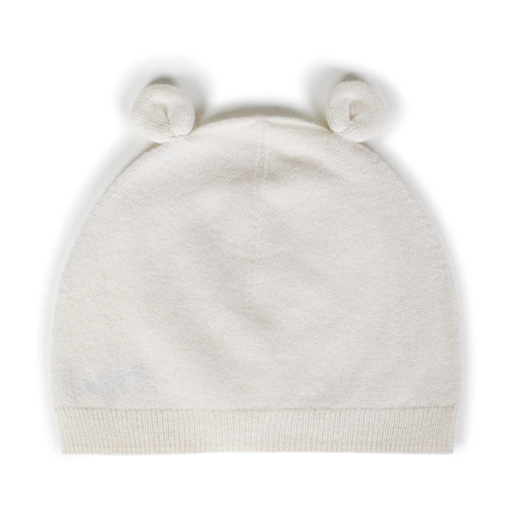 Il Gufo Vit Ull Baby Mössa med Öron White, Unisex