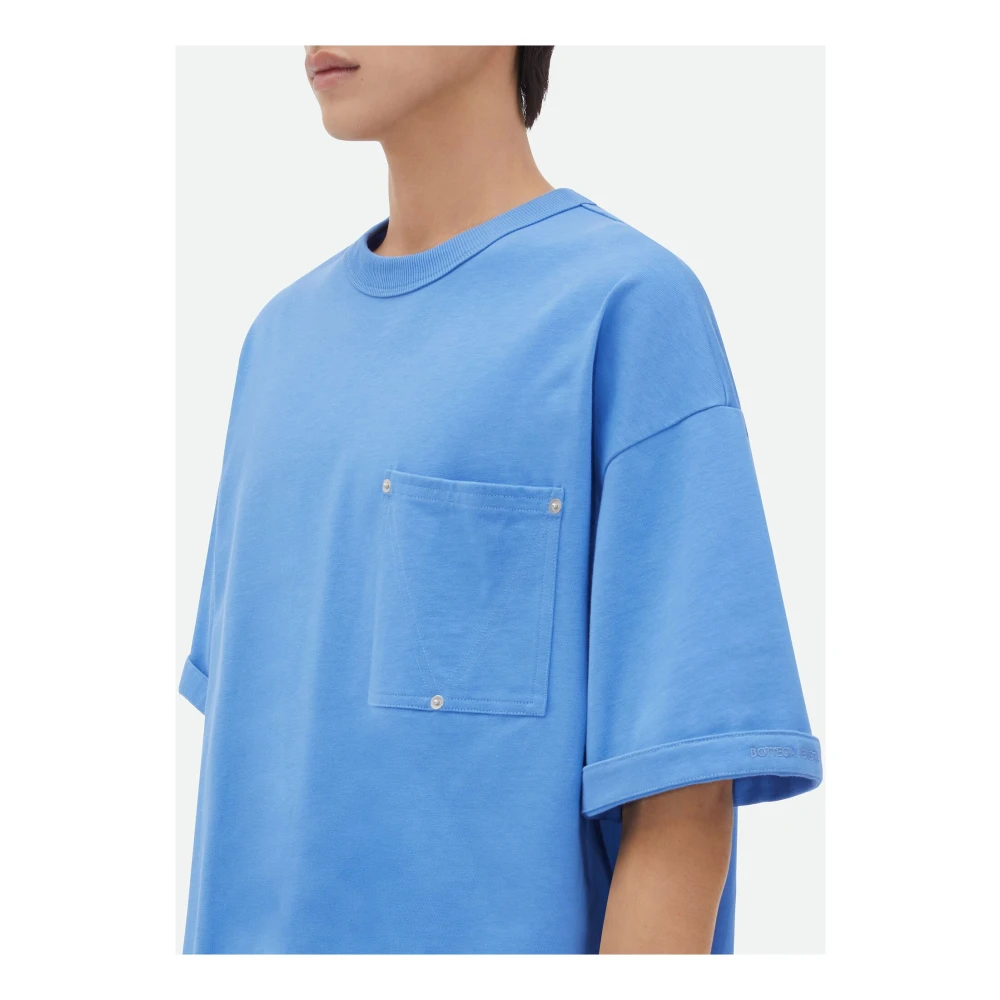 Bottega Veneta Clear Blue T-shirts en Polos met Borduursel Blue Heren