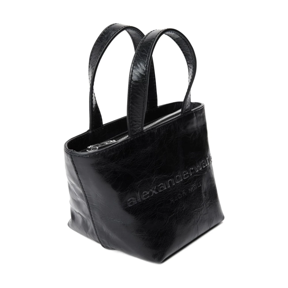 alexander wang Zwarte Leren Schoudertas Met Striksluiting Black Dames