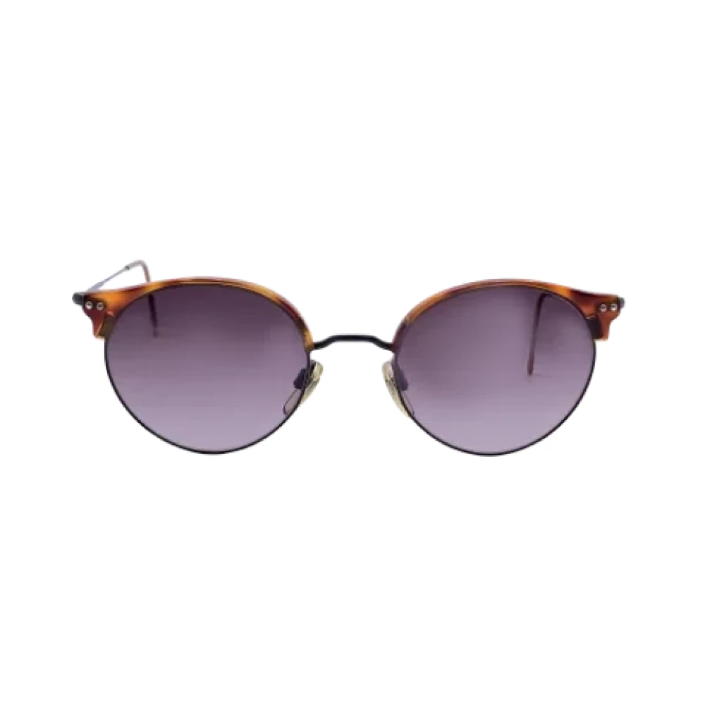 Armani Pre-owned Metal sunglasses Brown Dames