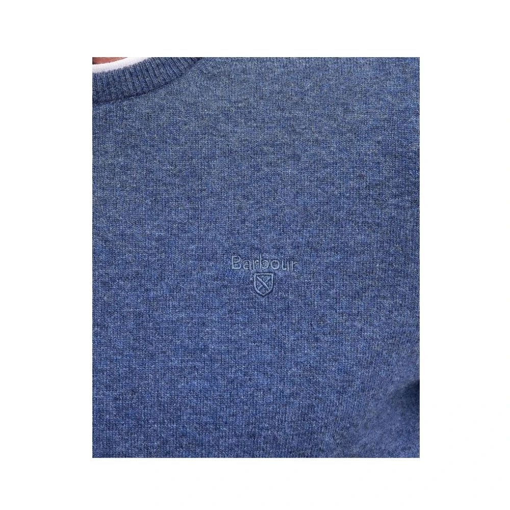 Barbour Zachte Lamswollen Trui met Ronde Hals Blue Heren