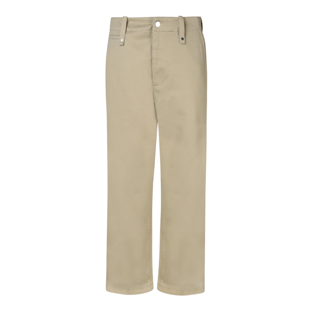 Burberry Men's Beige Straight Trousers, L, Straight Trousers
