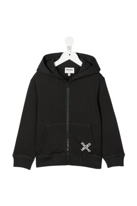 sweat-a-capuche-zippe-avec-logo-croix-noir