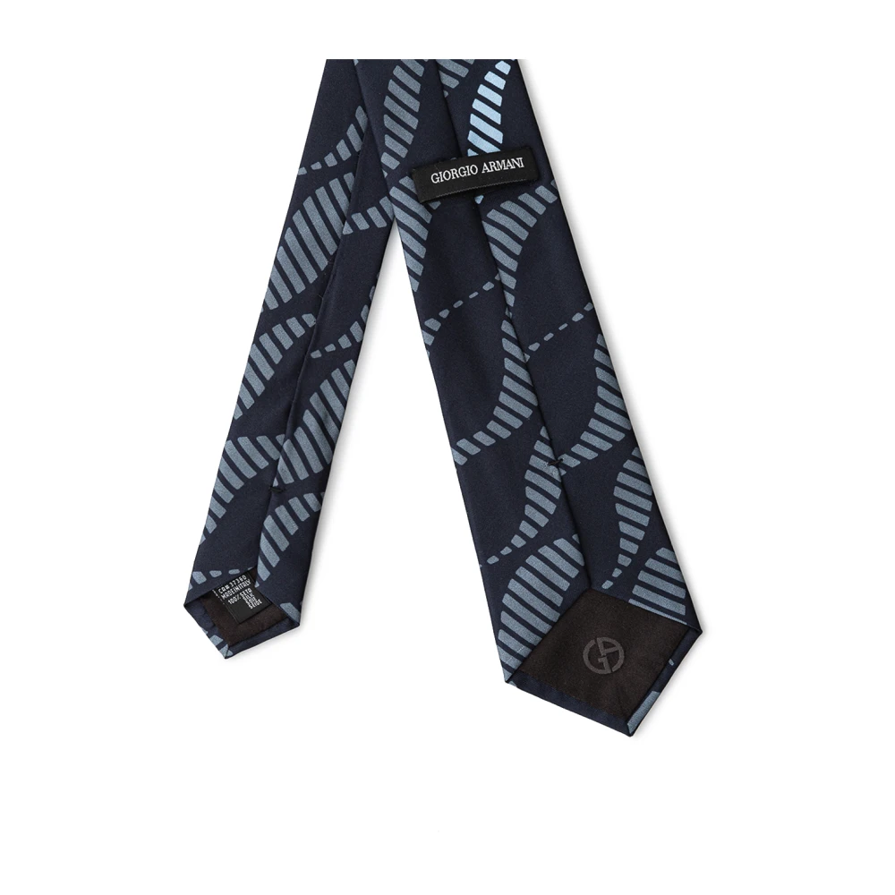 Giorgio Armani Zwarte zijden stropdas Blue Heren