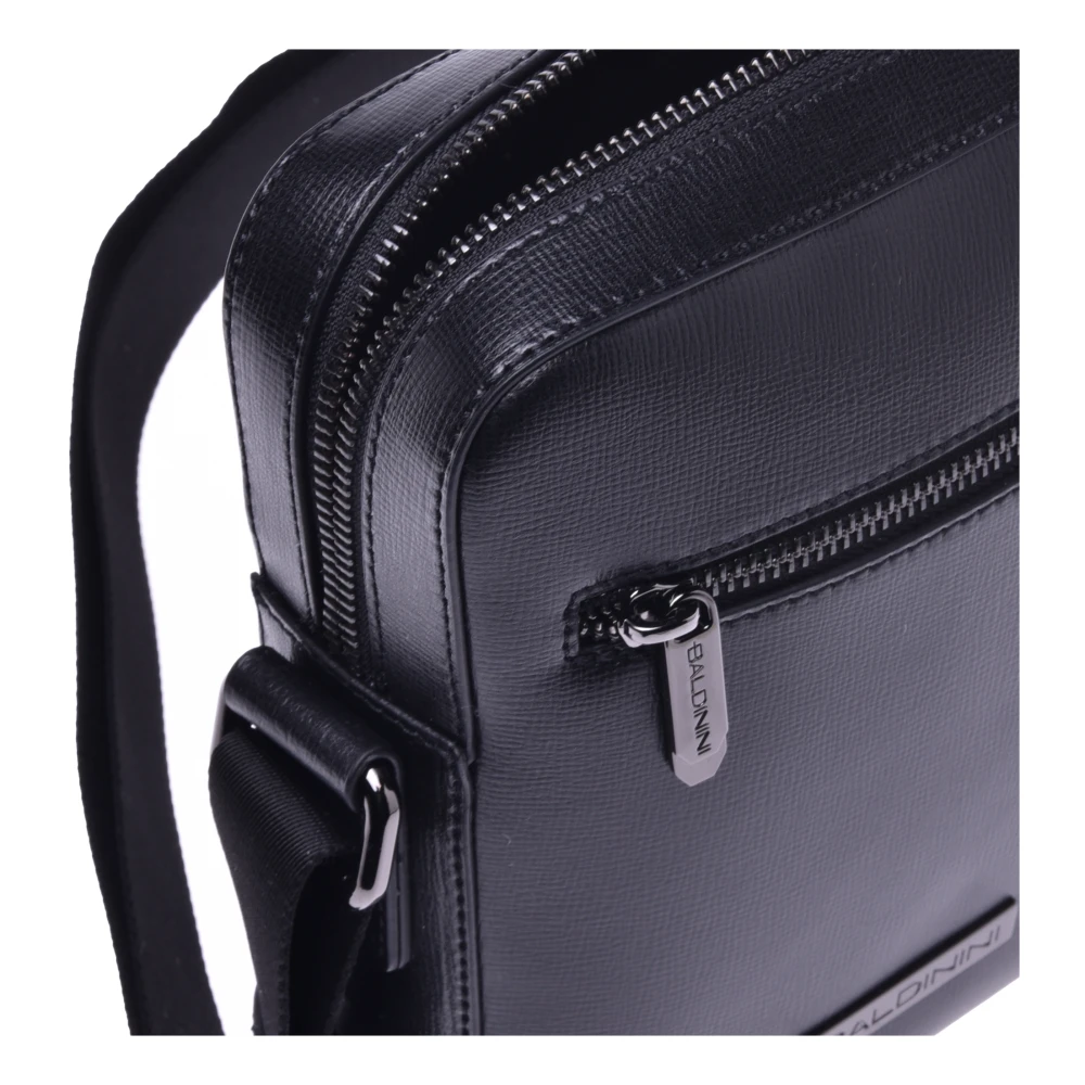 Baldinini Black leather crossbody bag Black Heren