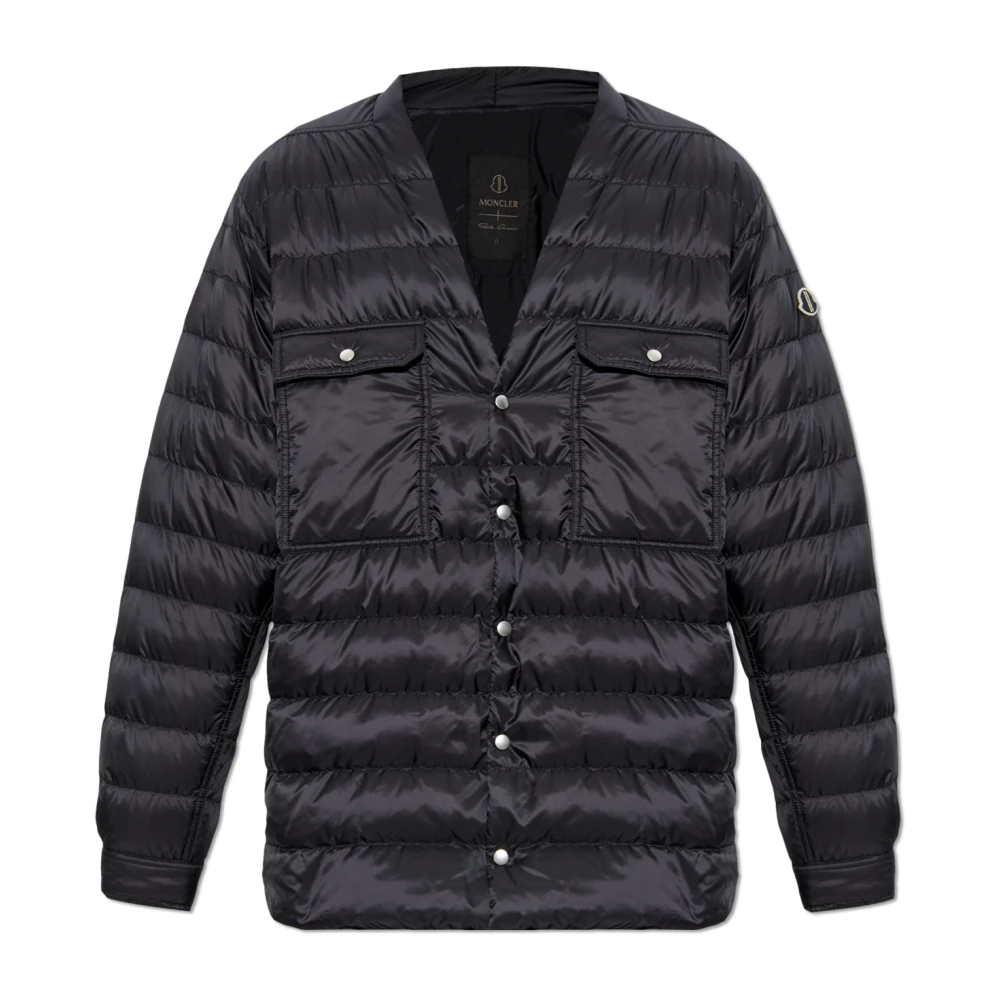 Moncler Gewatteerd Donsjack met Logopatch Black Heren