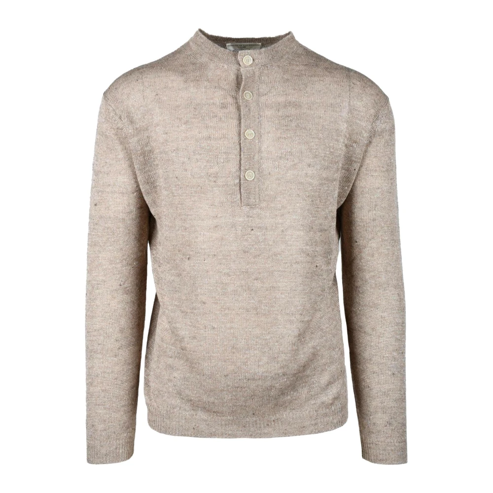 Filippo De Laurentiis Linnen Zijde Mix Stijlvolle Top Beige Heren