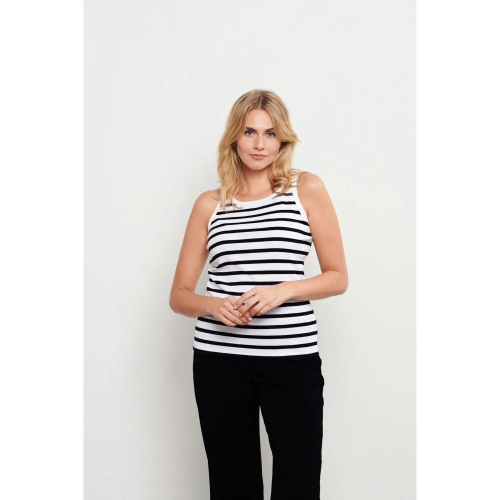 &Co Woman Top zonder mouwen Zomerse stijl Black Dames