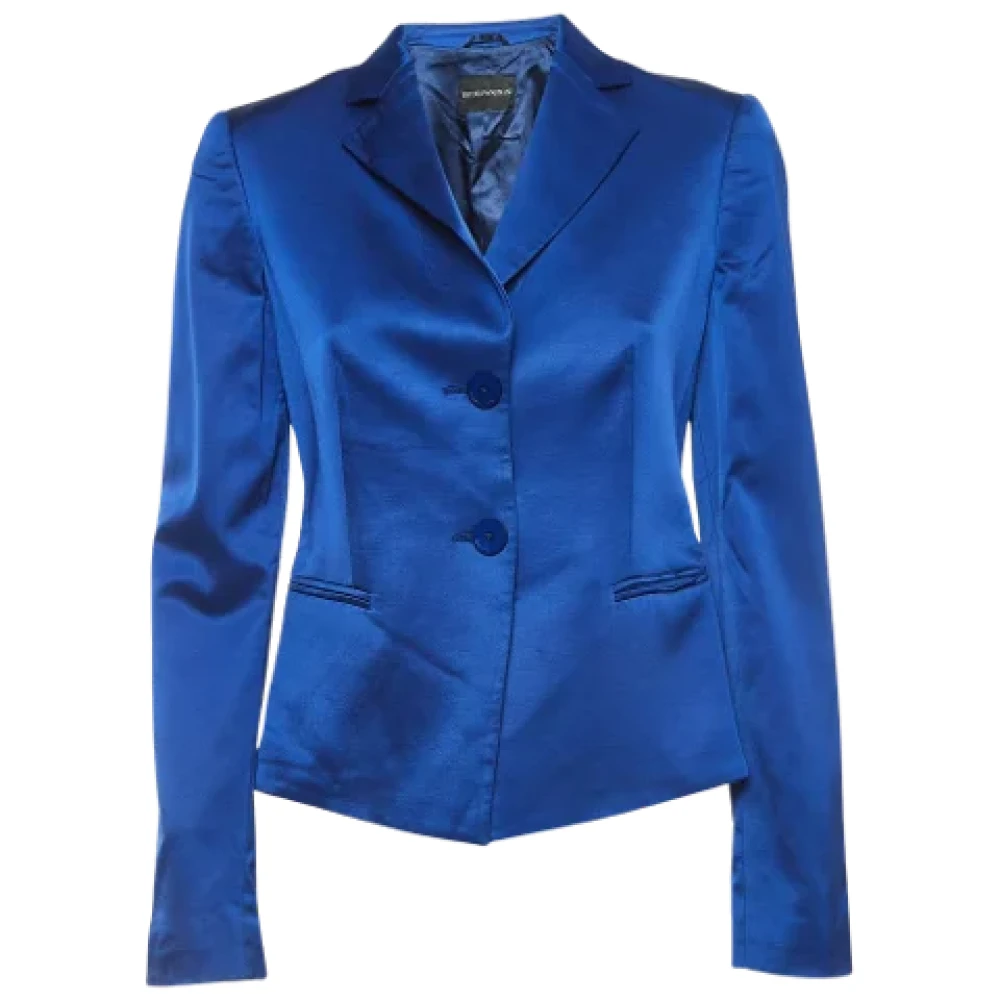 Armani Pre-owned Fabric outerwear Blue Dames