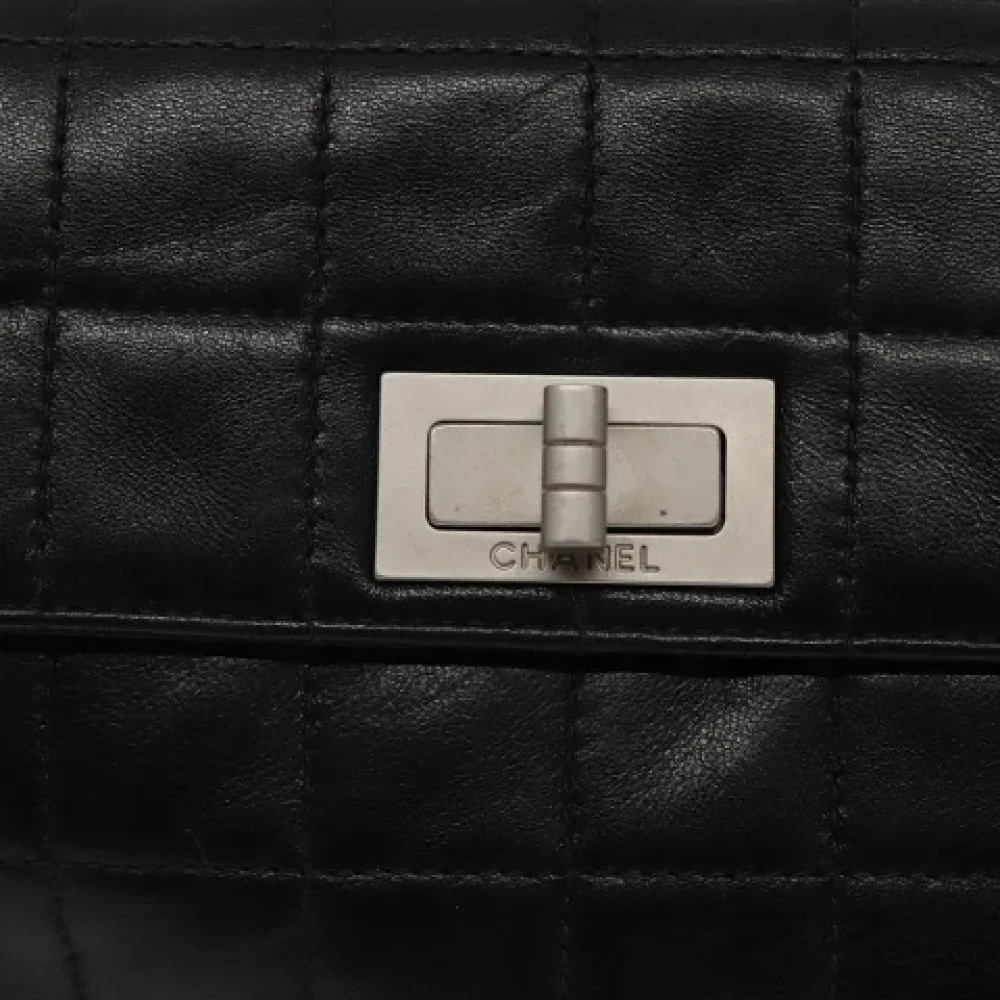 Chanel Vintage Pre-owned Leather clutches Black Dames