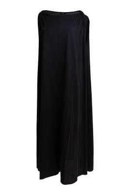 black-flared-sleeveless-dress