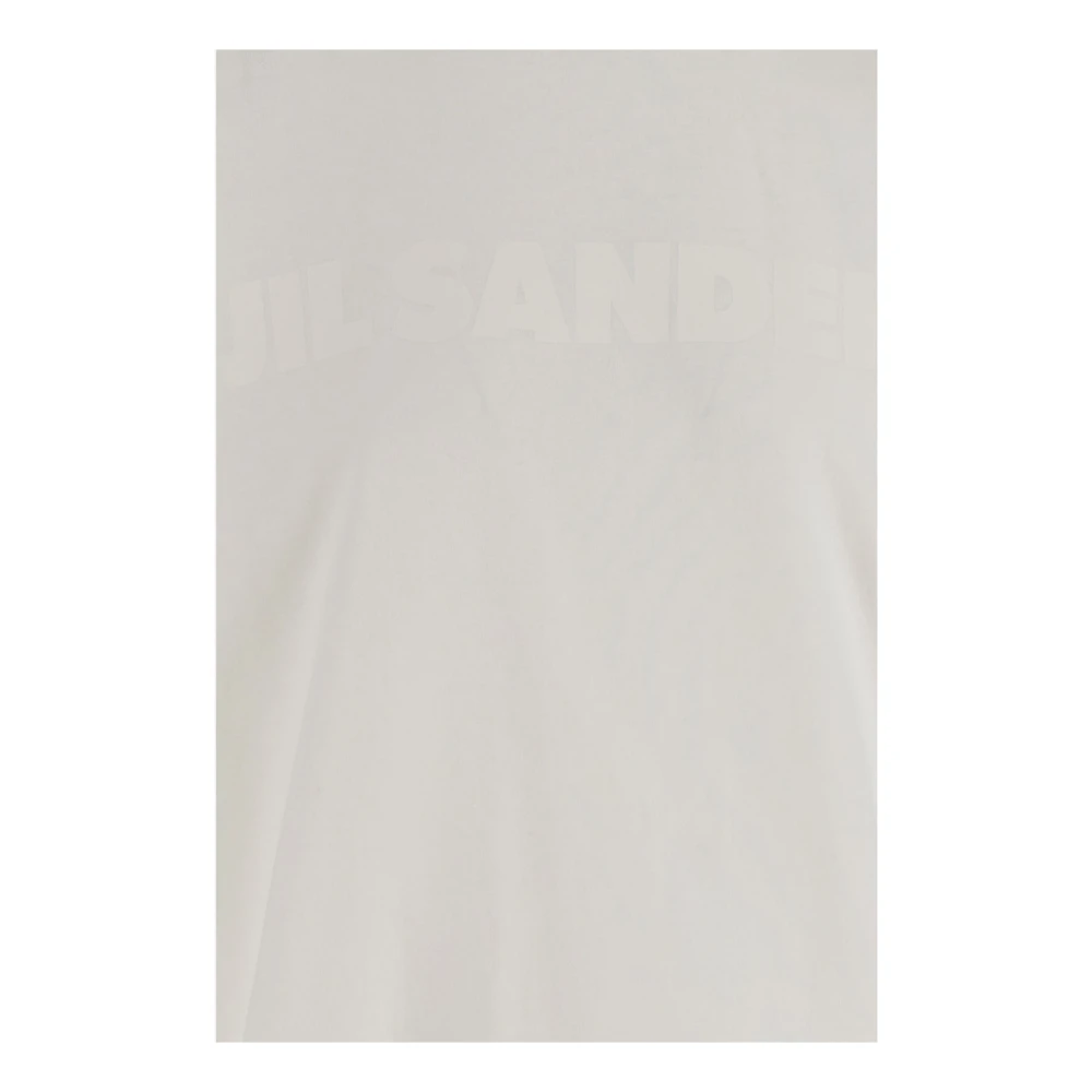Jil Sander Katoenen Jersey Longsleeve T-shirt White Dames