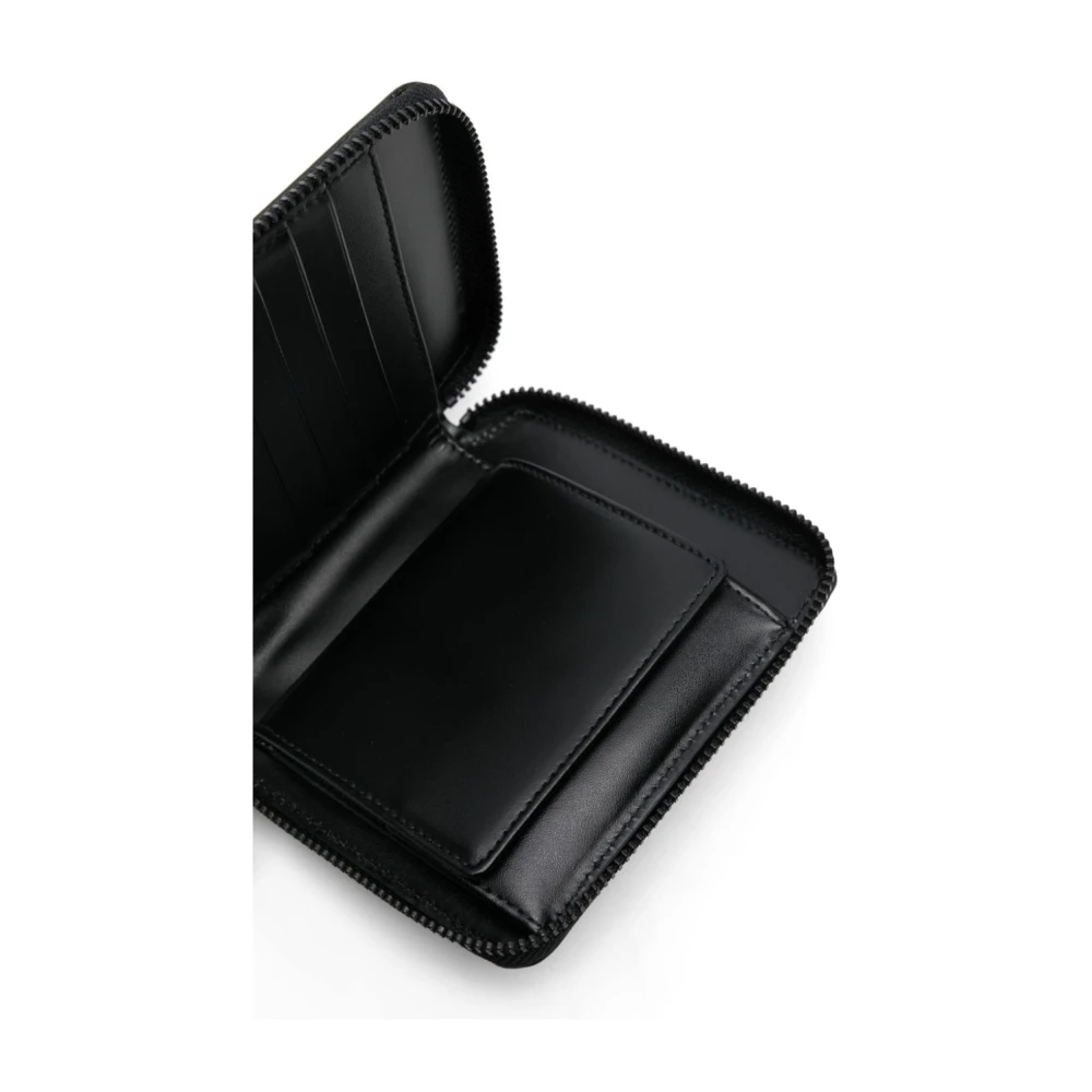 Comme des Garçons Zwarte Leren Bi-Fold Portemonnee Black Heren