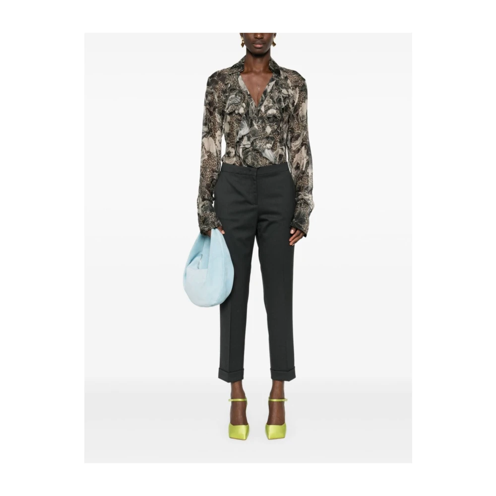ETRO Grijze Wollen Broek Gray Dames