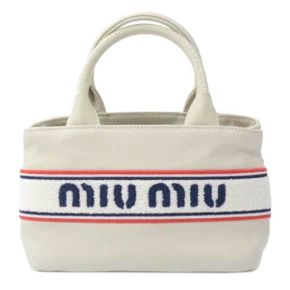 Miu Pre-owned Canvas handbags White Dames