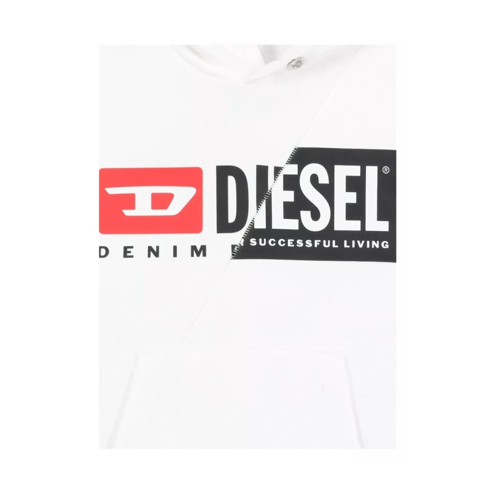 Diesel Hoodie met Brand Design White Heren