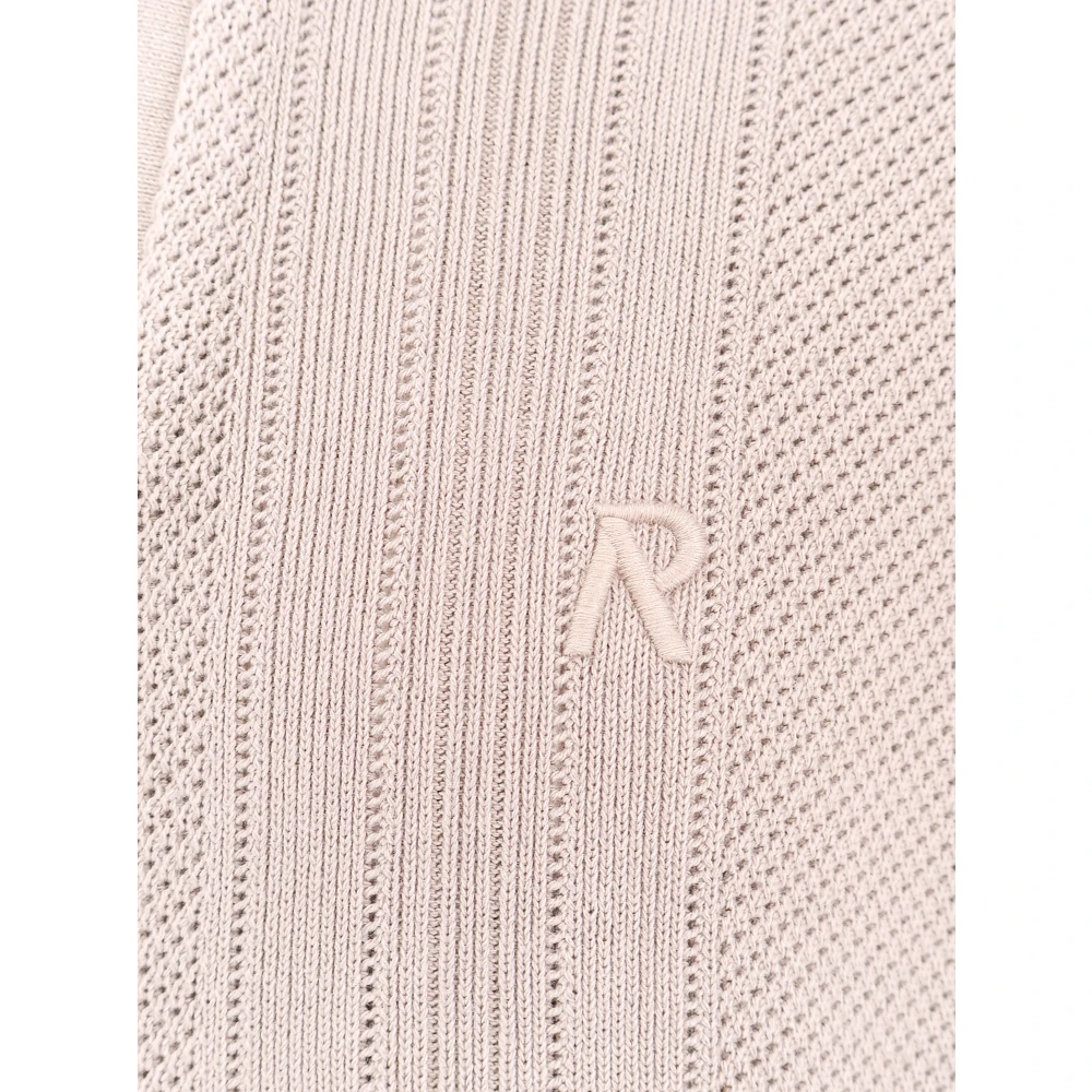 Represent Geborduurde katoenen polo shirt met logo Beige Heren