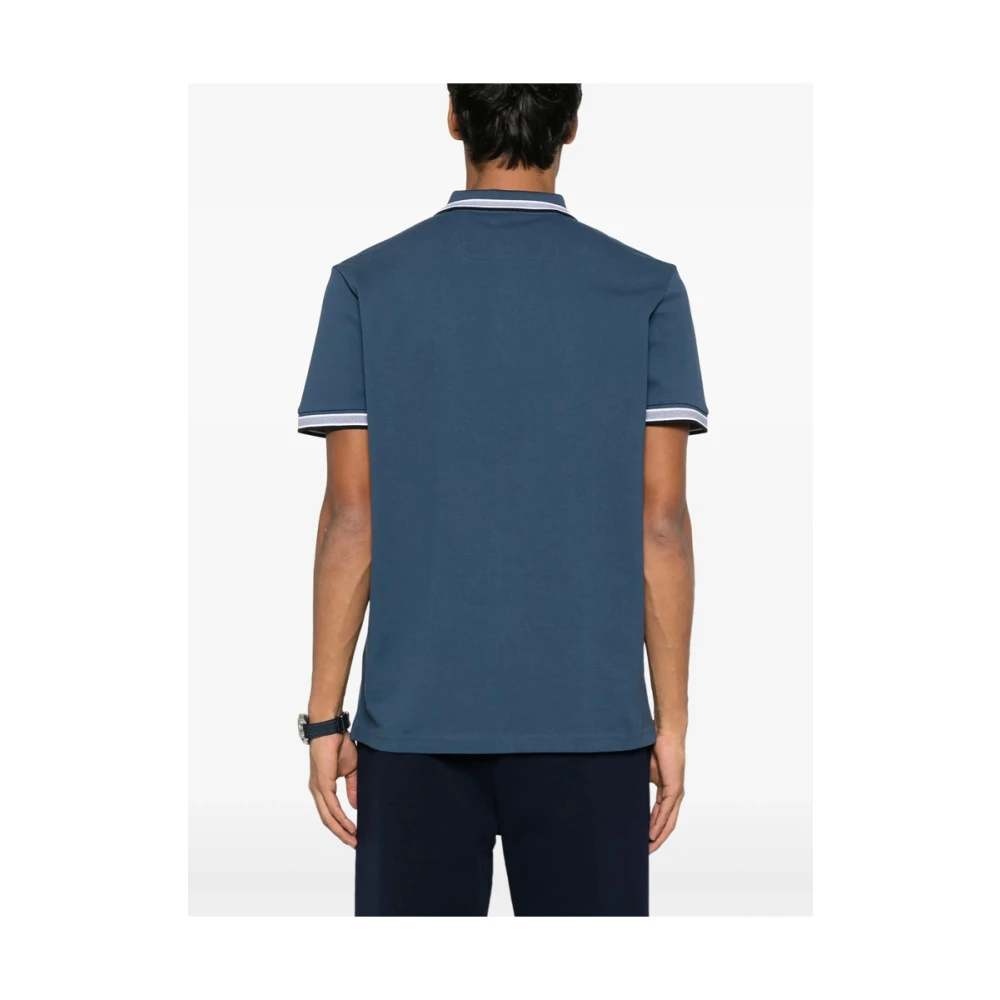 Hugo Boss Blauwe Button-Up Sweater met Logo Blue Heren