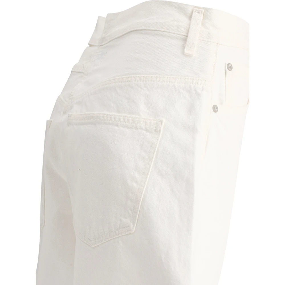 Agolde Shorts met kapotte tailleband White Dames