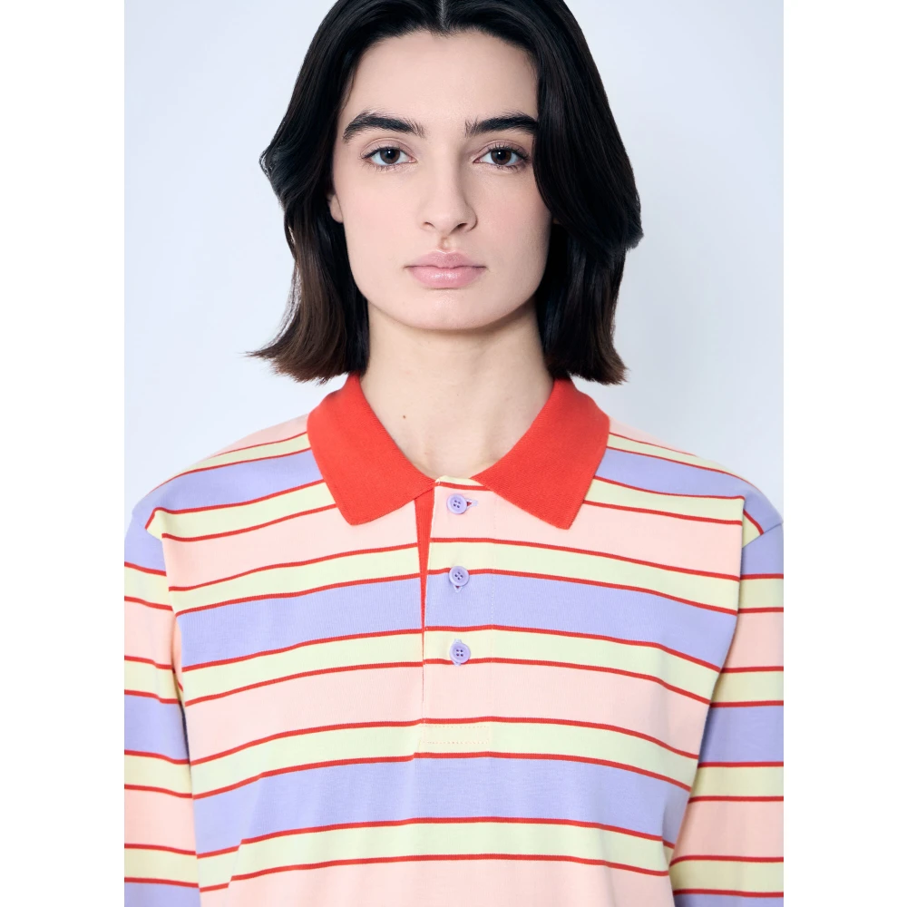 JW Anderson Gestreept poloshirt met contrastdetails Multicolor Dames