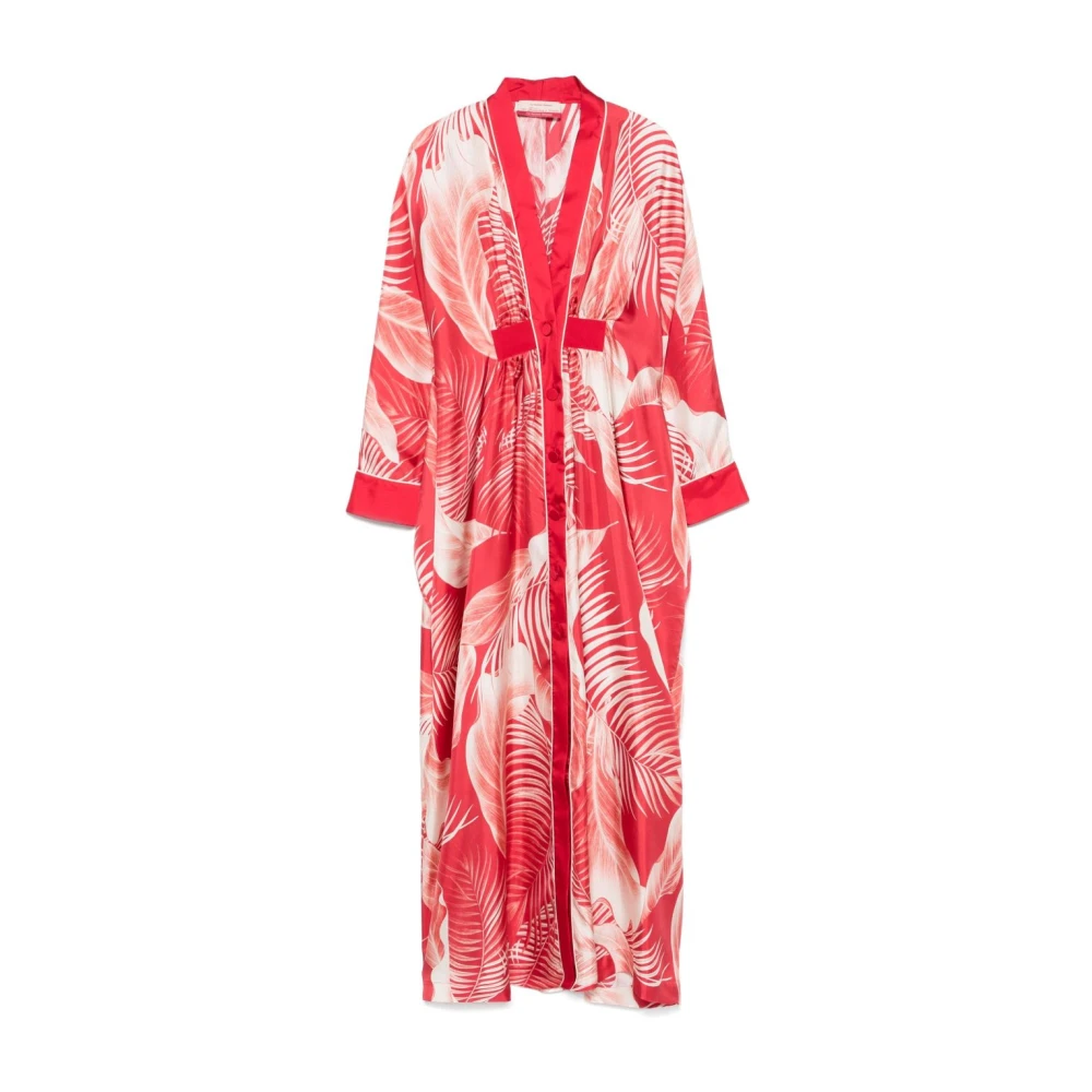 F.r.s For Restless Sleepers Rode klaproosjurk met vleermuismouwen Red Dames