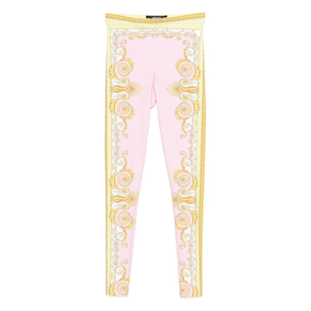 Versace Women's Multicolor Leggings, M, Leggings With Barocco Print