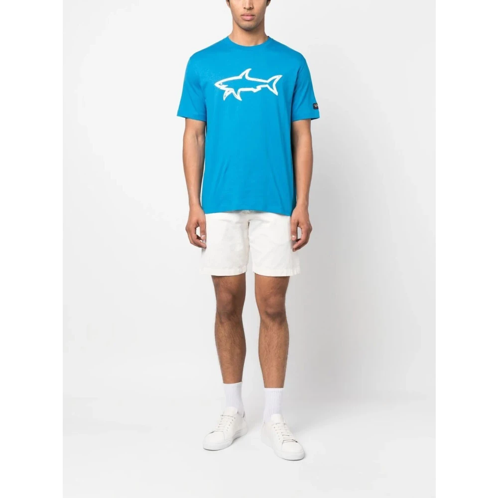 PAUL & SHARK Casual Katoenen T-Shirt Blue Heren