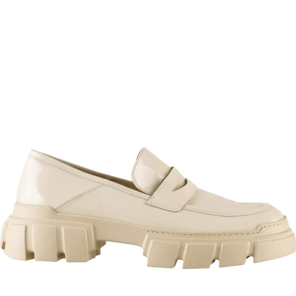 Högl Women's Beige Patent Leather Loafers For - Loafers - 8 Uk - Shoes