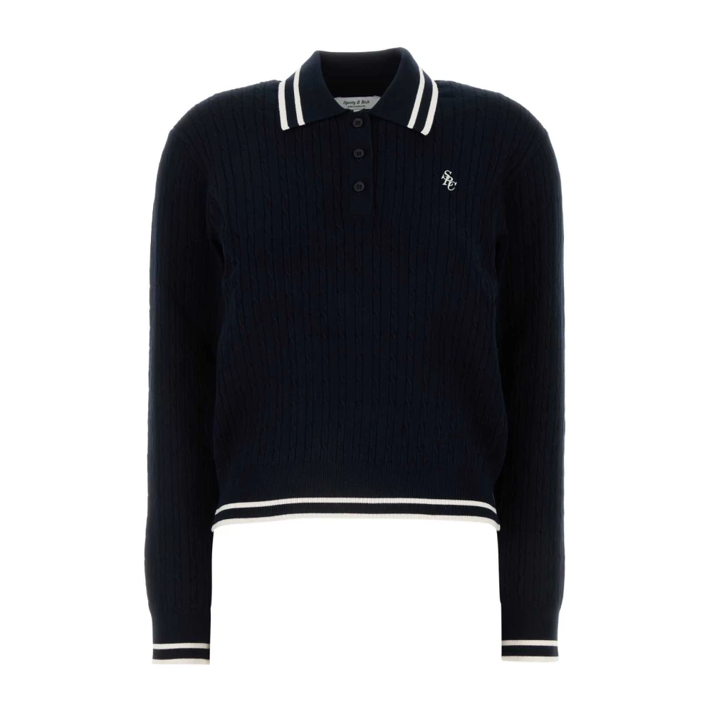 Sporty & Rich Navy Blue Polo Shirt Blue Dames