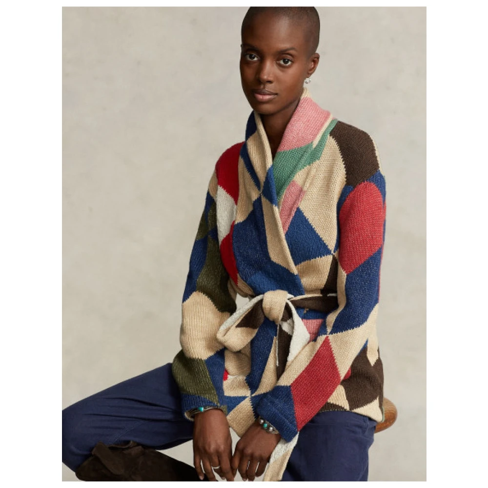 Polo Ralph Lauren Patchwork Shawl Kraag Cardigan Multicolor Dames