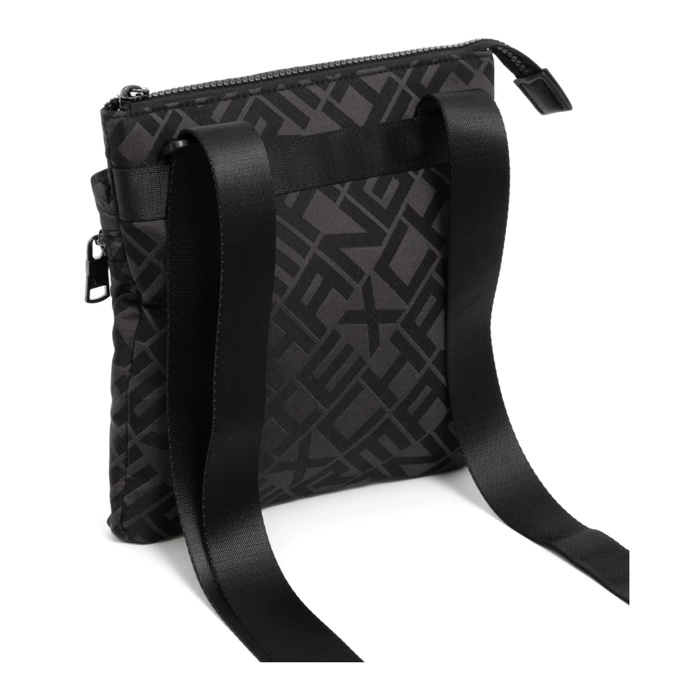 Armani Exchange Logo Crossbody Tas met Verstelbare Band Black Heren