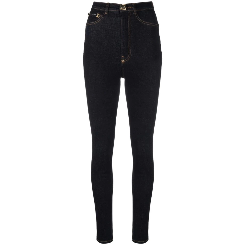 Philipp Plein Blauwe Skinny High Waist Jegging Blue Dames