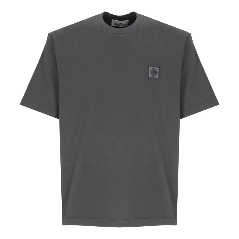 Stone Island Grijze Katoenen T-shirt met Logopatch Gray Heren