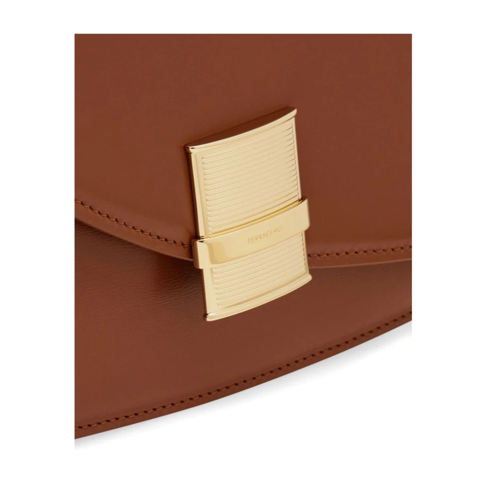 Salvatore Ferragamo Bruine Fiamma M handtas Brown Dames
