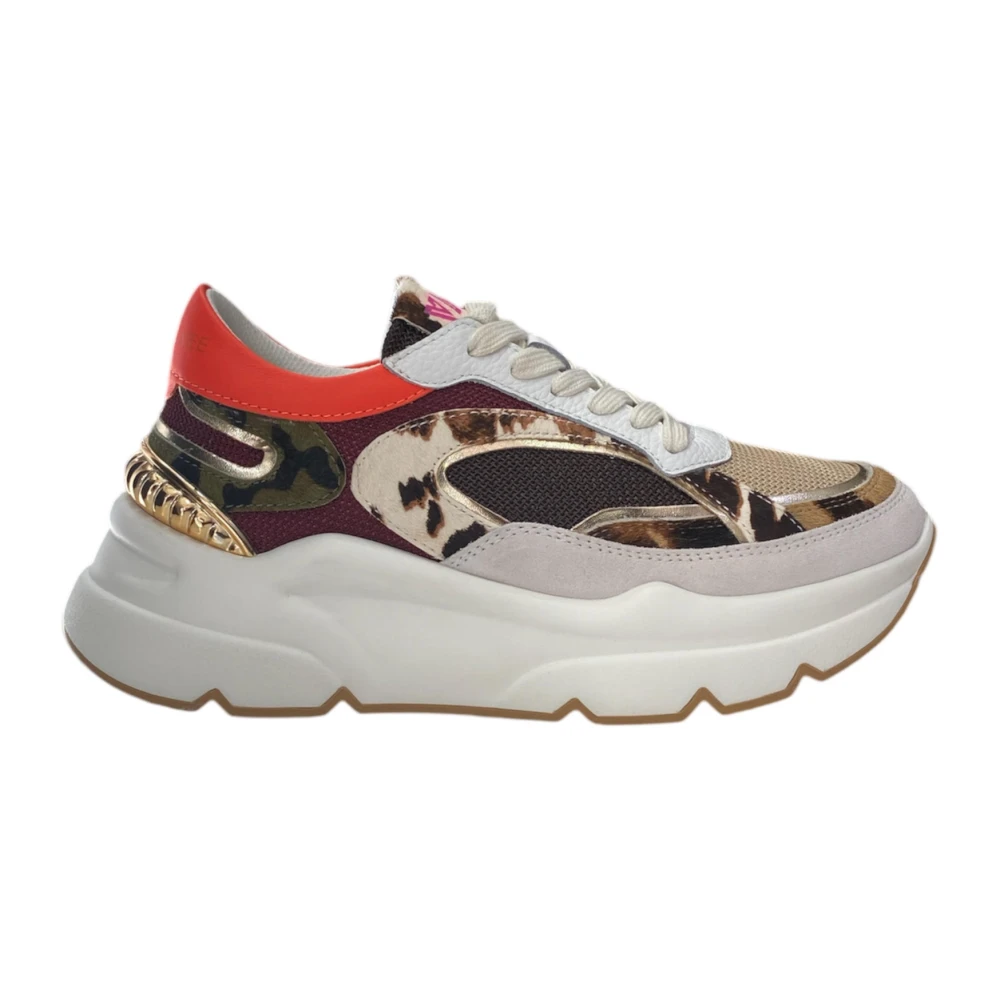 Emanuelle Vee Leren Sneaker met Dierenprint Dames Schoenen Veelkleurig Multicolor