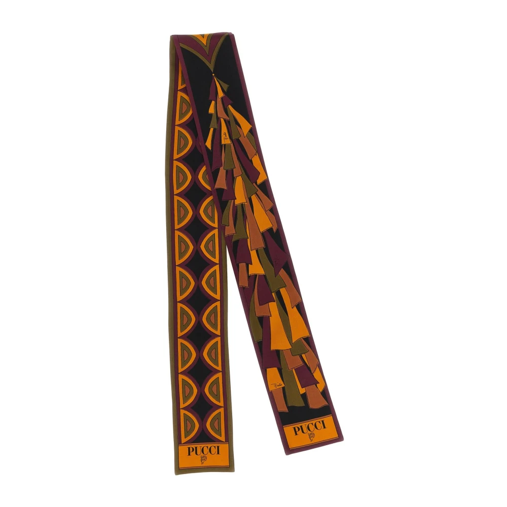 PUCCI | Foulard bandeau in twill di seta stampe Baiadera mix bordeaux e oro | Women | PZ - Immagine 3
