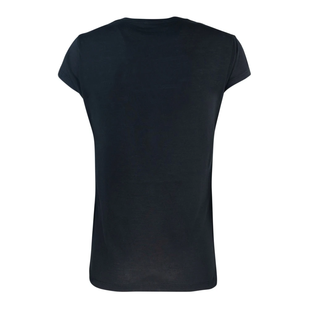 Elisabetta Franchi Zwarte Geborduurde Logo Trui Black Dames