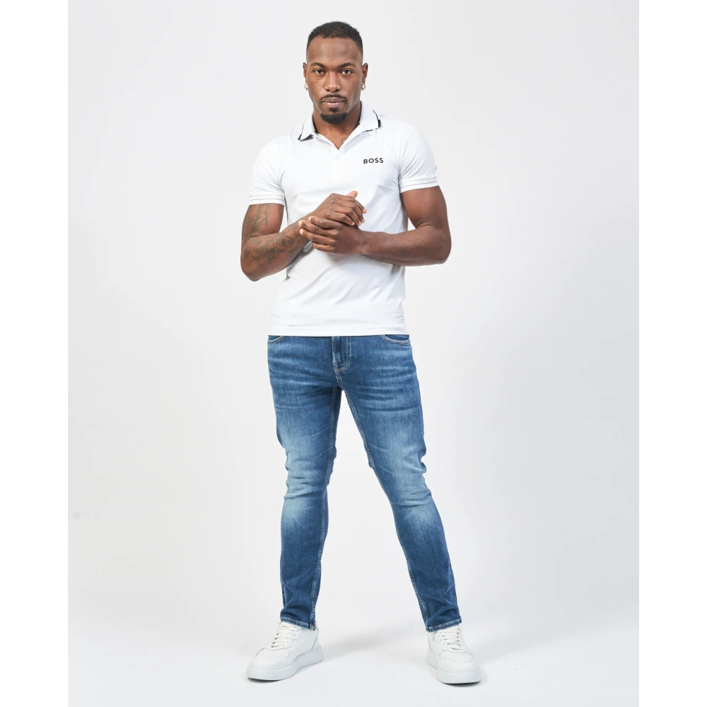 Hugo Boss Wit Katoenen Poloshirt met Logo White Heren