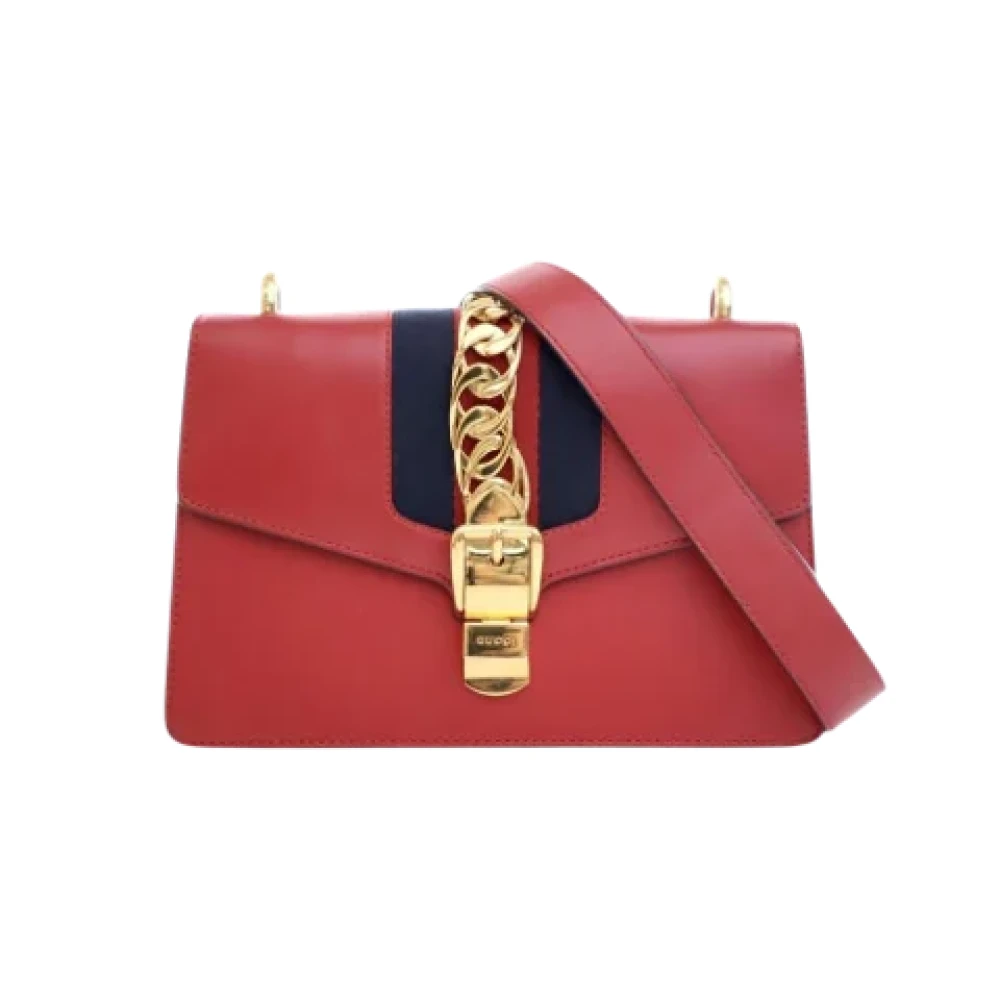 Gucci Vintage Pre-owned Leather handbags Red Dames