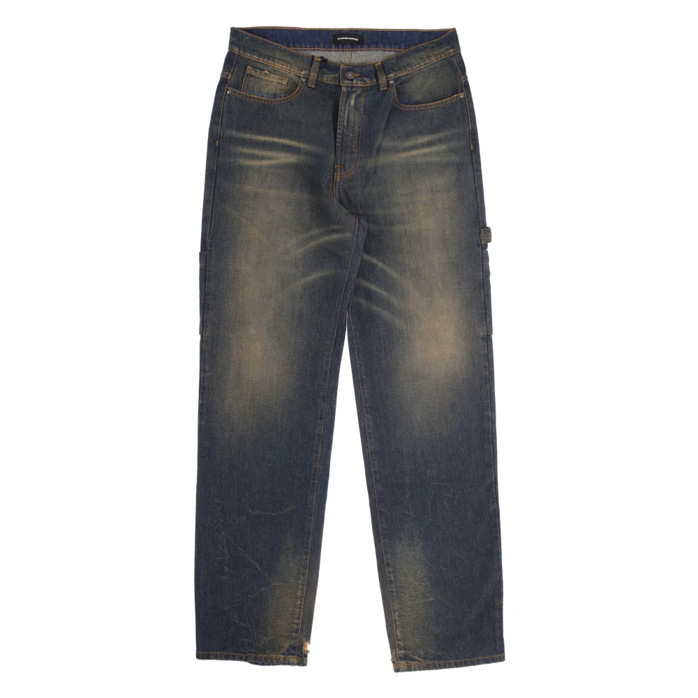 Salvatore Santoro Pu katoenen timmerman jeans Blue Heren