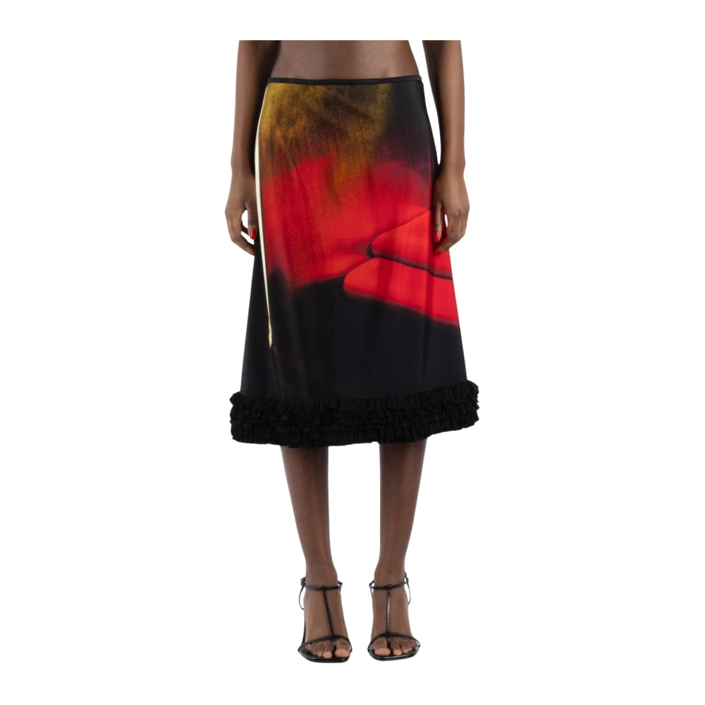Jil Sander Women's Black Velvet Ruby Skirt - Midi Skirts - M - Skirts