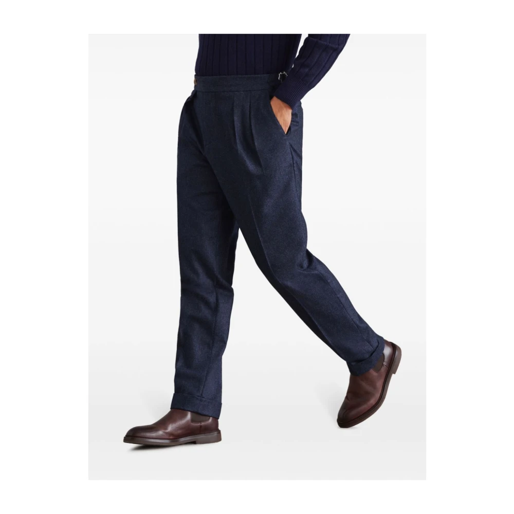 BRUNELLO CUCINELLI Blauwe Broek voor Mannen Blue Heren