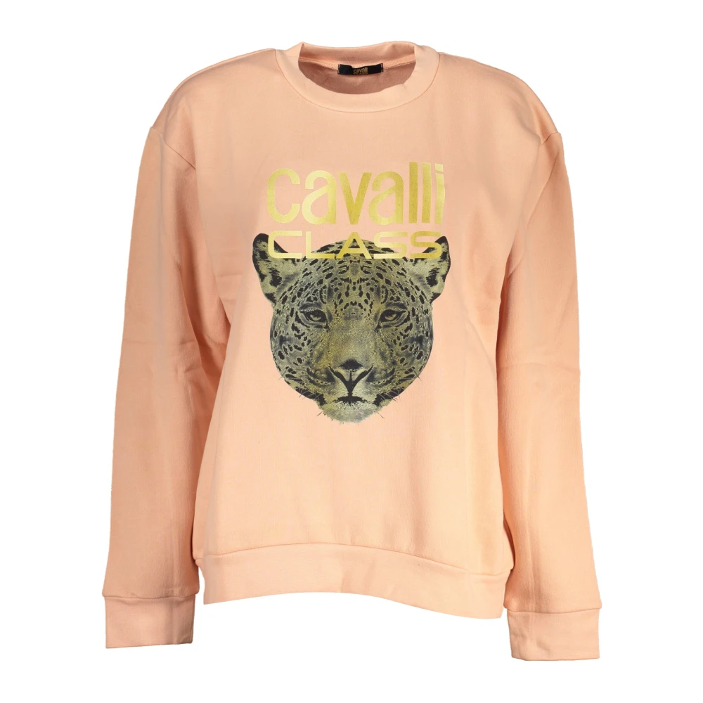 Cavalli Class Roze Trui met Lange Mouwen en Strass Pink Dames