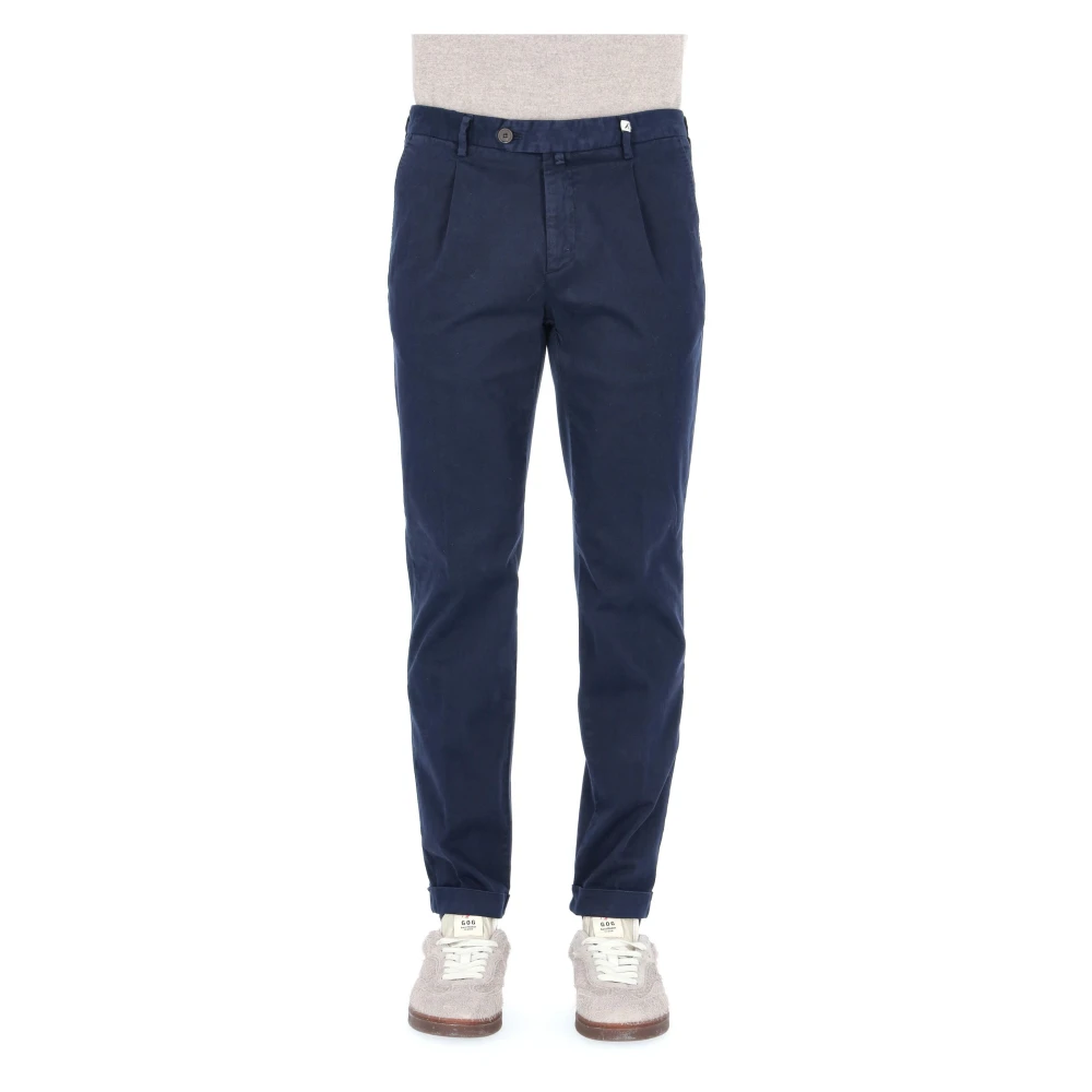 Myths Men's Blue Pantalone In Cotone Comfort Modello Zeus - Chinos - S - Trousers