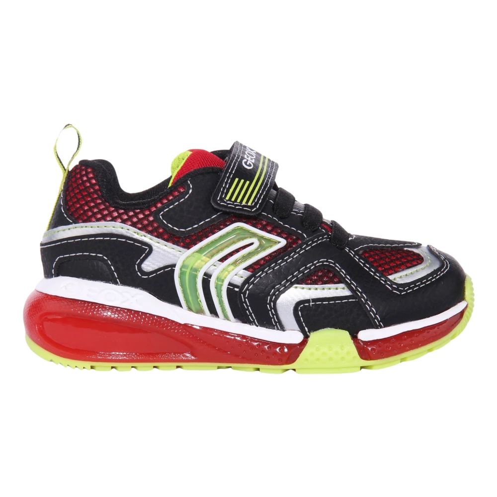 Geox Kids Black Red Low Top Trainers - Unisex - Kids Sneakers - Multicolor - 33 Eu - Kids