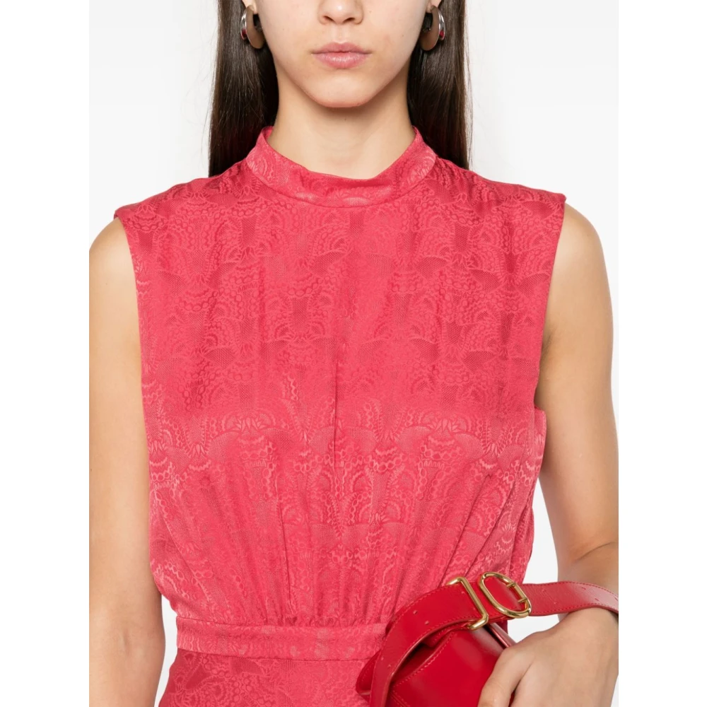 Saloni Hibiscus Zijden Jurk Pink Dames